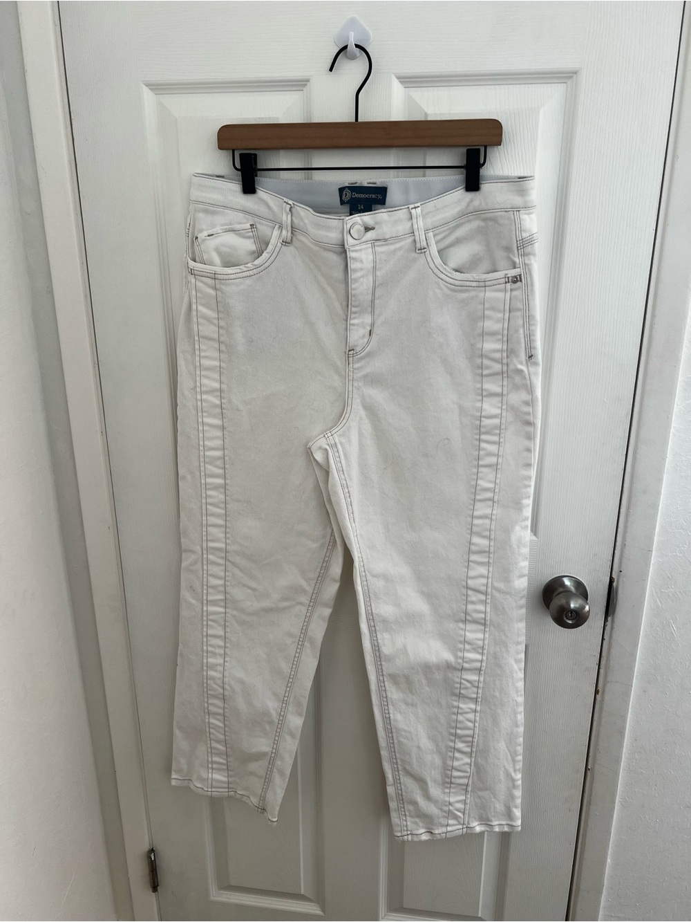 Democracy White Cropped High-Rise Jeans
